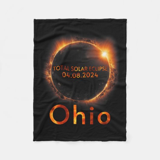 Solar Eclipse insgesamt 8. April 2024 Ohio Solar E Fleecedecke (Vorderseite)