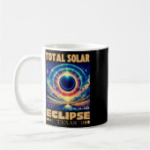 Solar Eclipse insgesamt 8. April 2024 Texas Solar Kaffeetasse (Links)