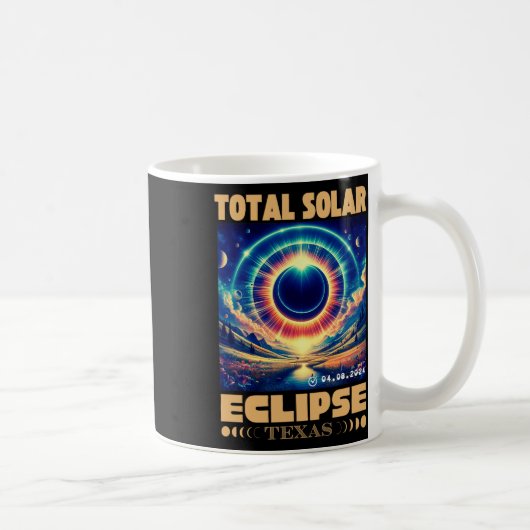 Solar Eclipse insgesamt 8. April 2024 Texas Solar Kaffeetasse (Rechts)