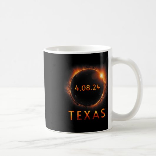 Solar Eclipse insgesamt 8. April 2024 Texas Solar Kaffeetasse (Rechts)