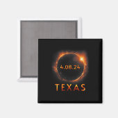 Solar Eclipse insgesamt 8. April 2024 Texas Solar  Magnet (Vorderseite/Rückseite)