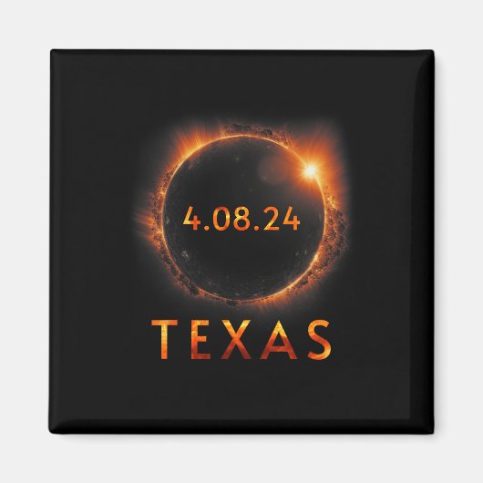 Solar Eclipse insgesamt 8. April 2024 Texas Solar  Magnet (Vorne)