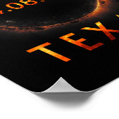 Solar Eclipse insgesamt 8. April 2024 Texas Solar Poster (Ecke)