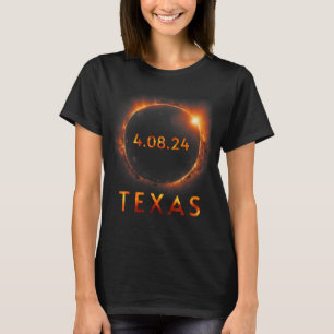 Solar Eclipse insgesamt 8. April 2024 Texas Solar T-Shirt