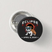 Solar Eclipse insgesamt April 2024 Bulldog-Übergab Button (Vorne & Hinten)