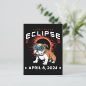 Solar Eclipse insgesamt April 2024 Bulldog-Übergab Postkarte (Stehend Vorderseite)