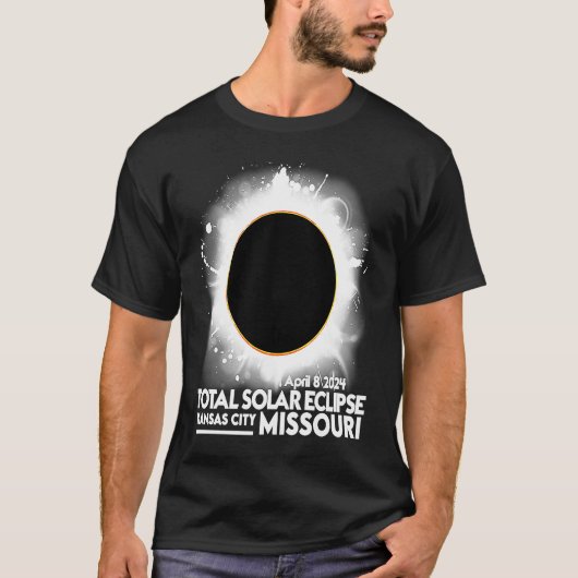 Solar Eclipse Kansas CITY Missouri 8 2 April 2 T-Shirt (Vorderseite)