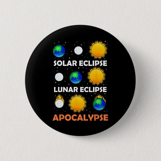 Solar Eclipse Lunar Science Teacher Space Eclipse Button (Vorderseite)