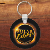 Solar Eclipse März 29 2025 Gedenkfeier Schlüsselanhänger (Rückseite)