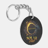 Solar Eclipse März 29 2025 Gedenkfeier Schlüsselanhänger (Vorderseite links)
