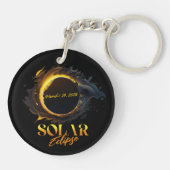 Solar Eclipse März 29 2025 Gedenkfeier Schlüsselanhänger (Rückseite)