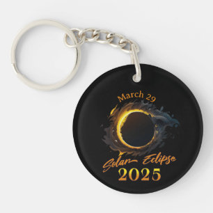 Solar Eclipse März 29 2025 Gedenkfeier Schlüsselanhänger