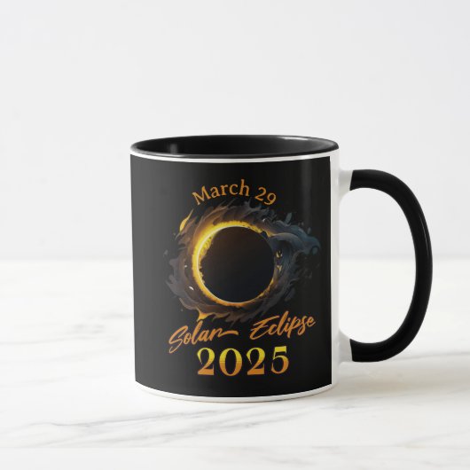 Solar Eclipse März 29 2025 Gedenkfeier Tasse (Rechts)