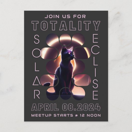Solar Eclipse Meetup 2024 | Einladung Postkarte (Vorderseite)