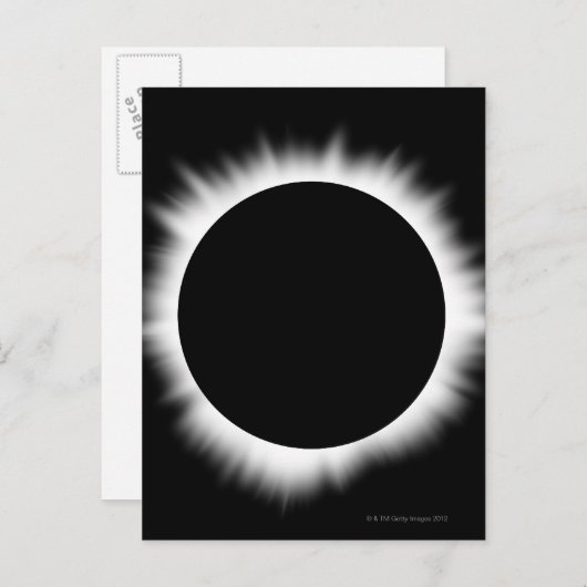 Solar Eclipse mit Corona Postkarte (Vorne/Hinten)