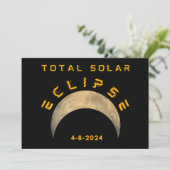 SOLAR ECLIPSE MOON SUN ERDE INSGESAMT EINLADUNG (Stehend Vorderseite)