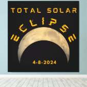 SOLAR ECLIPSE MOON SUN ERDE INSGESAMT LEINWANDDRUCK (Insitu (Holzboden))
