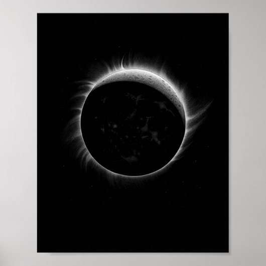 Solar Eclipse Moon und Sun Cool Event Graphic Poster (Vorne)