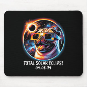 Solar-Eclipse-Mops mit Brille Haustier, 8. April 2 Mousepad