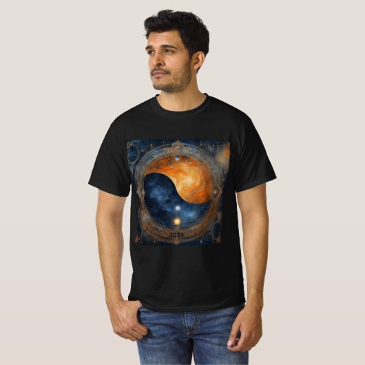 Solar Eclipse Mystical Balance 2024 Name Männer hi T-Shirt (Vorne ganz)