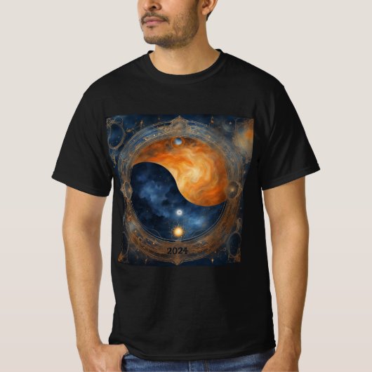 Solar Eclipse Mystical Balance 2024 Name Männer hi T-Shirt (Vorderseite)