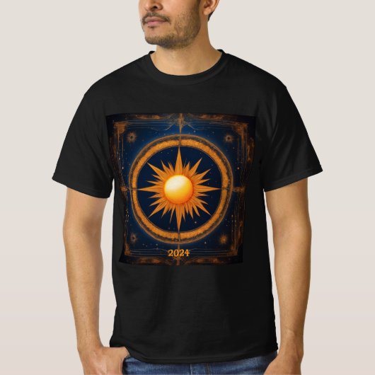 Solar Eclipse Mystical Balance 2024 Name Männer hi T-Shirt (Vorderseite)