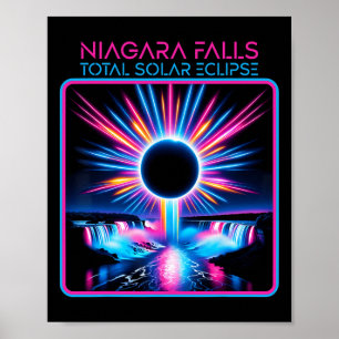 Solar Eclipse Niagara Falls Totality Event Souveni Poster