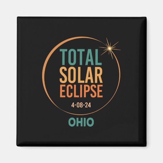 Solar Eclipse Ohio 8. April 2024 Insgesamt Magnet (Vorne)