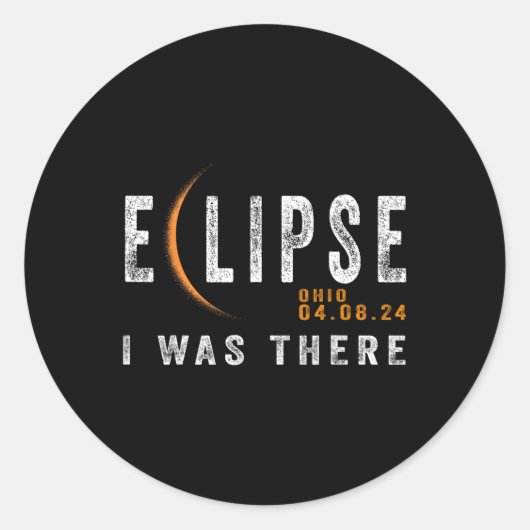 Solar Eclipse Ohio Ich war dort Totality Eclipse Runder Aufkleber (Vorderseite)