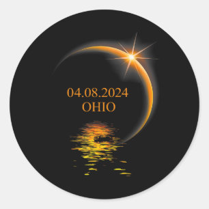 Solar Eclipse Ohio Usa Totality 1 Runder Aufkleber