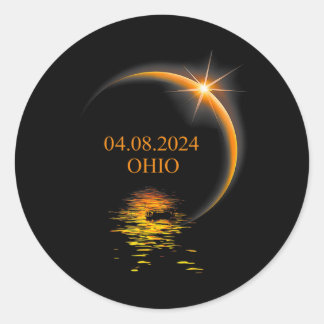 Solar Eclipse Ohio Usa Totality 1 Runder Aufkleber