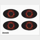 Solar-Eclipse Ovaler Aufkleber (Blatt)