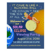 Solar Eclipse Party Funny Retro Sun Viewing 2017 Poster (Vorderseite)