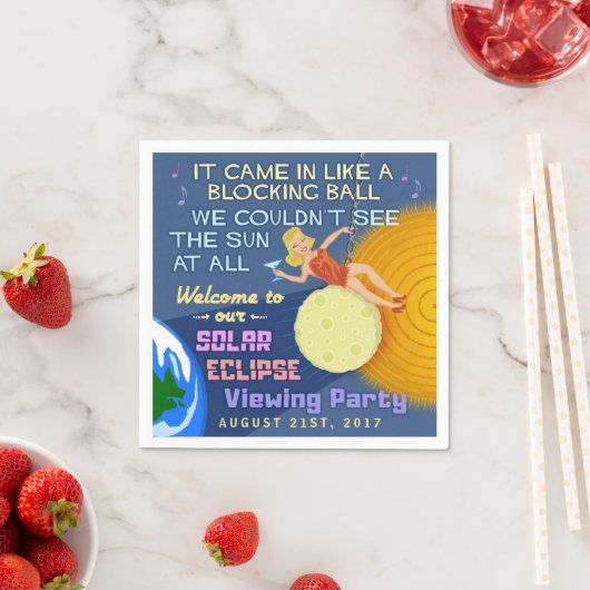 Solar Eclipse Party Funny Retro Sun Viewing 2017 Serviette (Beispiel)