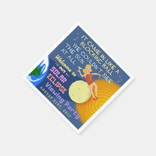 Solar Eclipse Party Funny Retro Sun Viewing 2017 Serviette (Ecke)