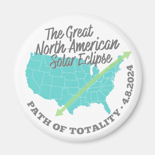 Solar Eclipse Path Totality United Staaten Magnet (Vorne)