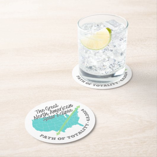 Solar Eclipse Path Totality United Staaten Runder Pappuntersetzer (Vor Ort)