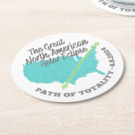 Solar Eclipse Path Totality United Staaten Runder Pappuntersetzer (Angewinkelt)