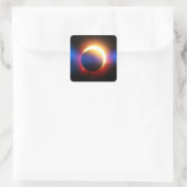 Solar-Eclipse Quadratischer Aufkleber (Tasche)