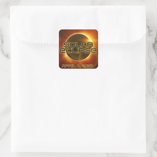 Solar-Eclipse Quadratischer Aufkleber (Tasche)