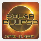 Solar-Eclipse Quadratischer Aufkleber (Vorderseite)