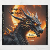 Solar Eclipse Raging Dragon Customize-Set von 6 Alkoholflaschenetikett (Einzelnes Label)