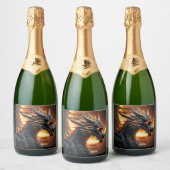 Solar Eclipse Raging Dragon Customize-Set von 6 Schaumweinetikett (Flaschen)