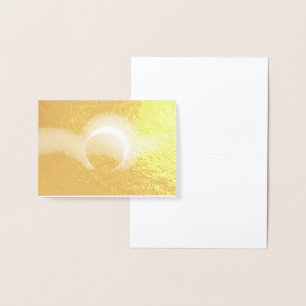 Solar Eclipse Real Metallic Gold Foil Print Folienkarte