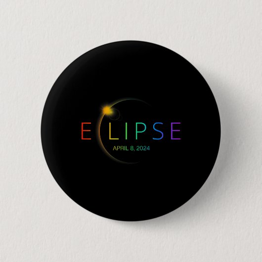 Solar-Eclipse-Regenbogen 2024 Gesamtsolaröklipse 4 Button (Vorderseite)