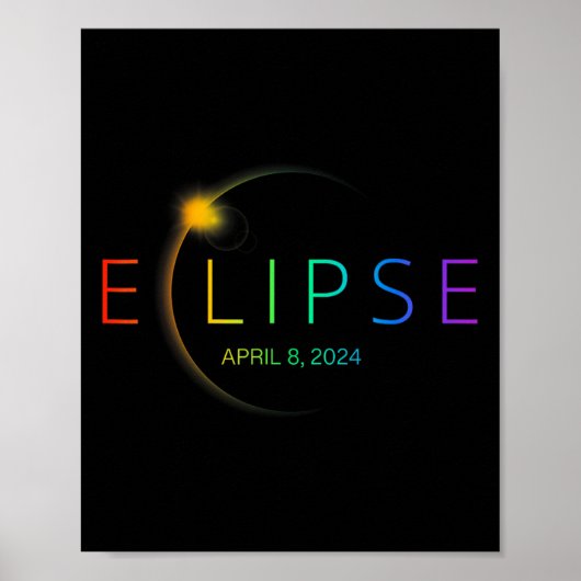Solar-Eclipse-Regenbogen 2024 Gesamtsolaröklipse 4 Poster (Vorne)