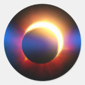 Solar-Eclipse Runder Aufkleber (Vorderseite)