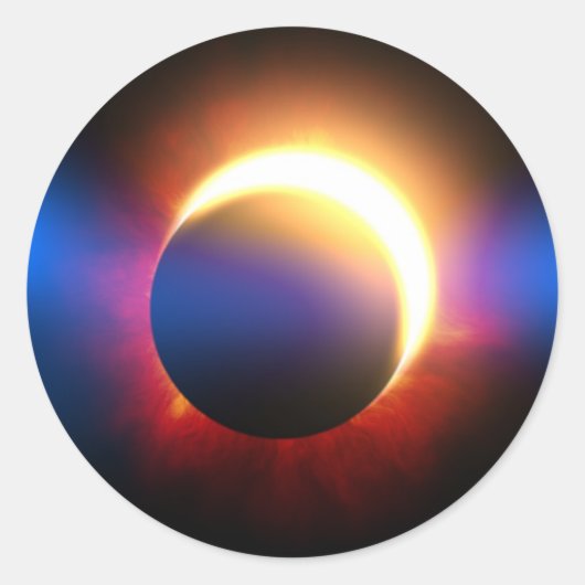 Solar-Eclipse Runder Aufkleber (Vorderseite)