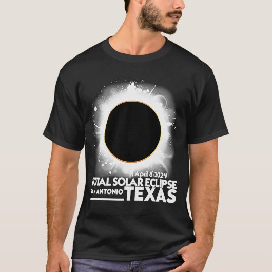 Solar Eclipse San Antonio TEXAS insgesamt 8. April T-Shirt (Vorderseite)