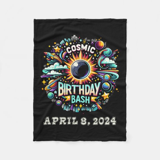 Solar Eclipse Shirt 2024 Fleecedecke (Vorderseite)